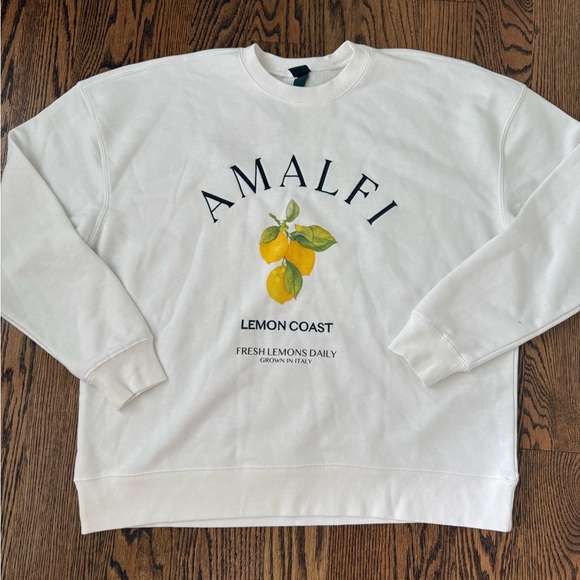 NWT oversized white Amalfi lemon sweatshirt XS - Picture 5 of 5